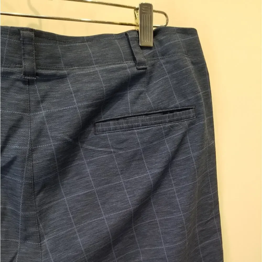 Ben Hogan Men's Blue‎ Flat Front Golf Shorts Check Plaid Pockets Size XL
